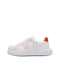 Sergio Tacchini 1966 Court Sneaker- White/ Adrenaline Rush Hot