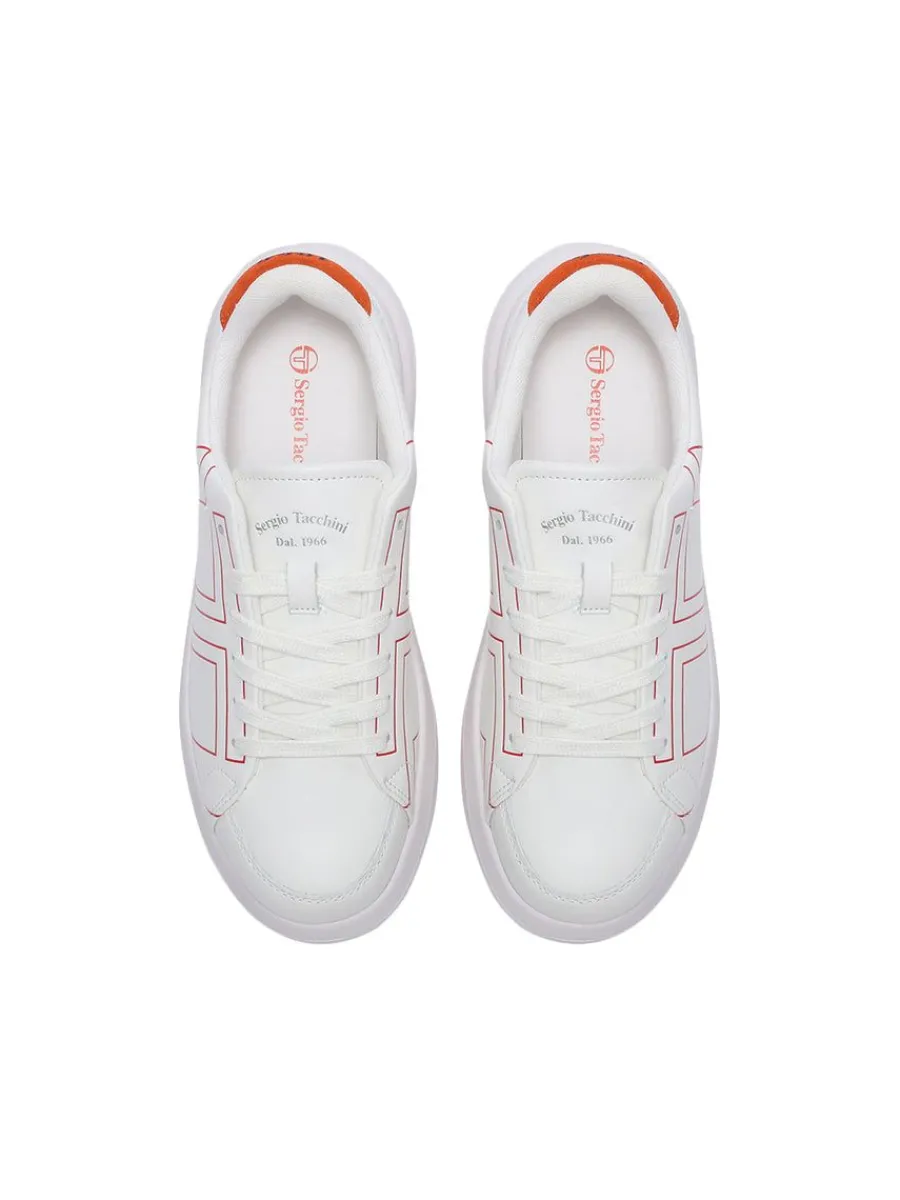 Sergio Tacchini 1966 Court Sneaker- White/ Adrenaline Rush New