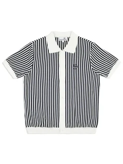 Sergio Tacchini Abramo Knit Polo- Pearled Ivory/ Maritime Blue New