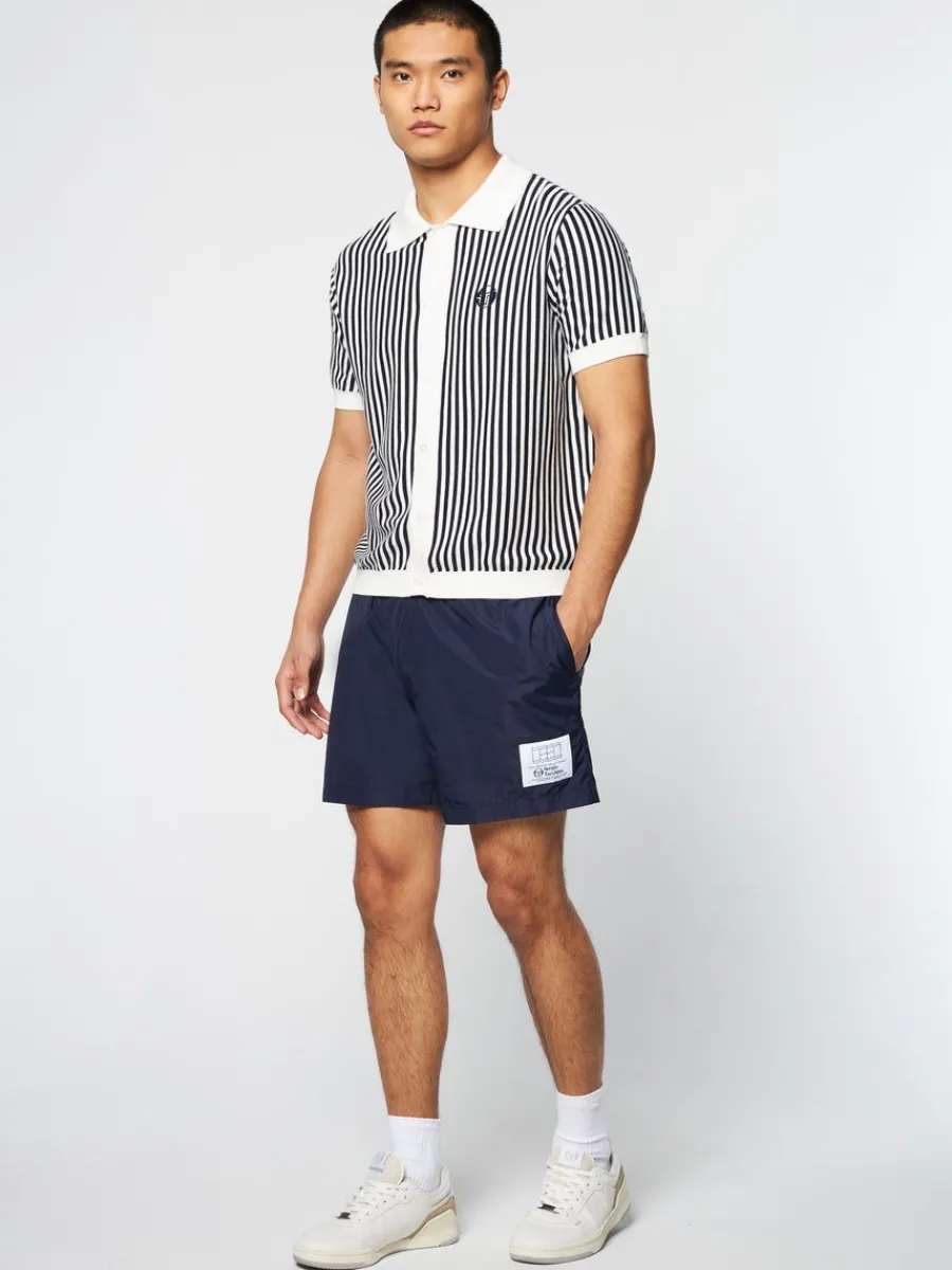 Sergio Tacchini Abramo Knit Polo- Pearled Ivory/ Maritime Blue New