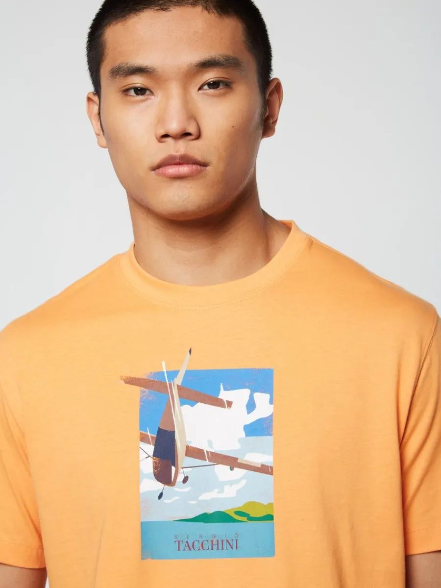 Sergio Tacchini Aereo T-Shirt- Tangerine Clearance