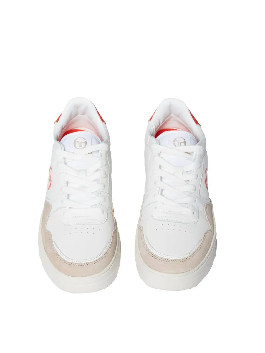 Sergio Tacchini Court Classic Mp Sneaker- White/ Tofu/ Ponciana Red Sale