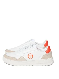 Sergio Tacchini Court Classic Mp Sneaker- White/ Tofu/ Ponciana Red Clearance