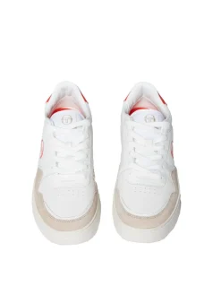 Sergio Tacchini Court Classic Mp Sneaker- White/ Tofu/ Ponciana Red Clearance