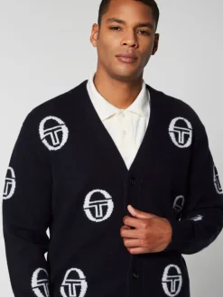 Sergio Tacchini Cucire Cardigan- Maritime Blue Sale