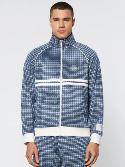 Sergio Tacchini Dallas Houndstooth Track Jacket- Maritime Blue Hot