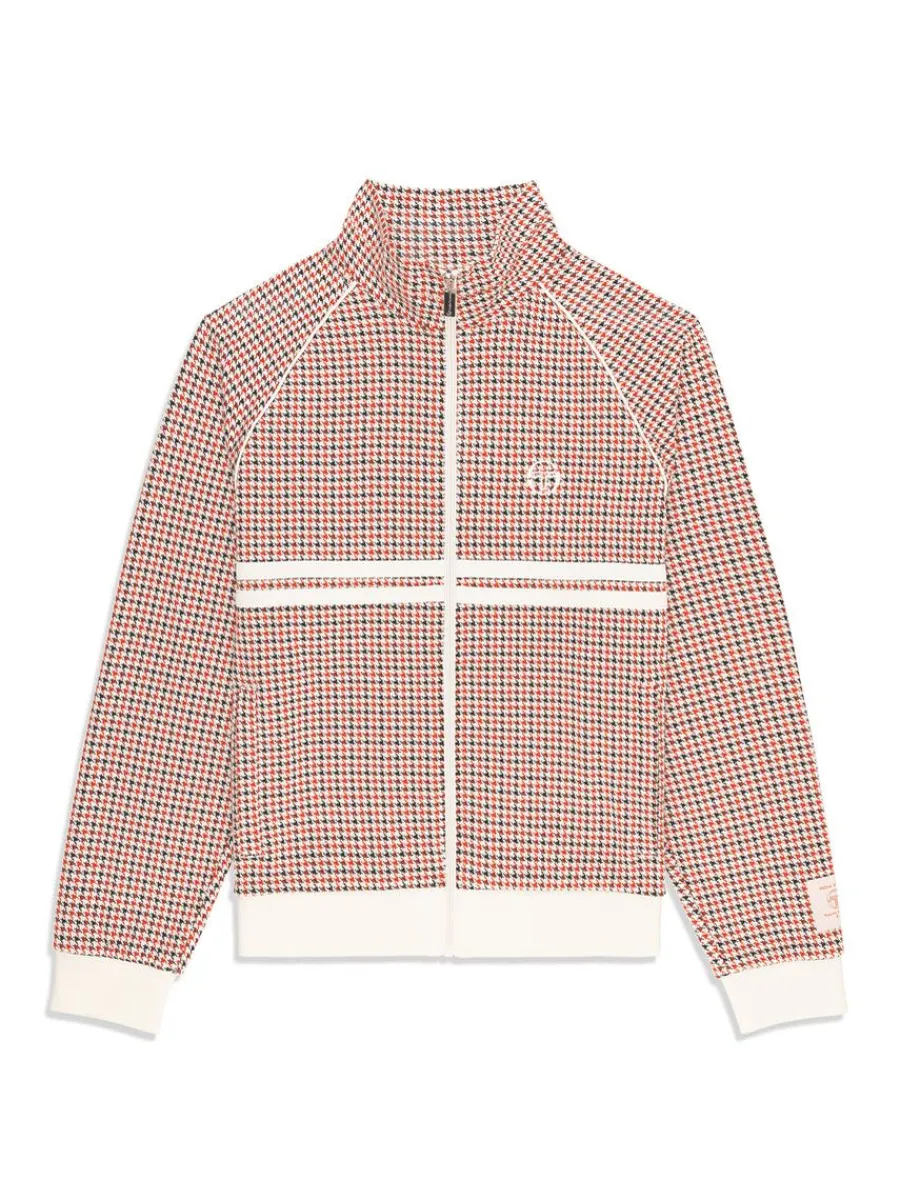 Sergio Tacchini Dallas Houndstooth Track Jacket- Poinciana Hot