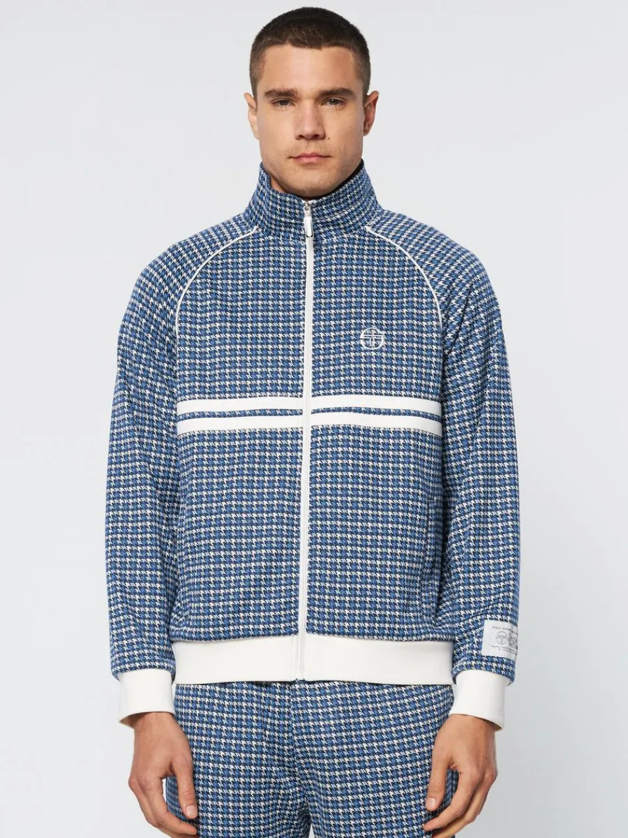 Sergio Tacchini Dallas Houndstooth Track Jacket- Maritime Blue