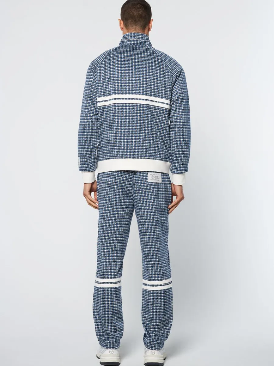 Sergio Tacchini Dallas Houndstooth Track Jacket- Maritime Blue