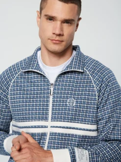 Sergio Tacchini Dallas Houndstooth Track Jacket- Maritime Blue