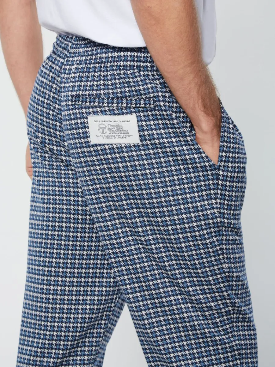 Sergio Tacchini Dallas Houndstooth Track Pant- Maritime Blue Outlet