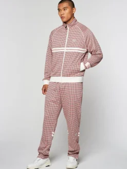 Sergio Tacchini Dallas Houndstooth Track Jacket- Poinciana Hot