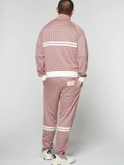 Sergio Tacchini Dallas Houndstooth Track Jacket- Poinciana Hot