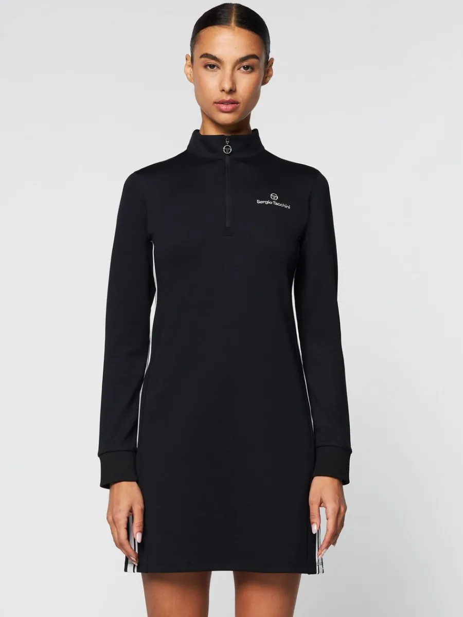 Sergio Tacchini Damarindo Half-Zip Track Dress- Black Clearance
