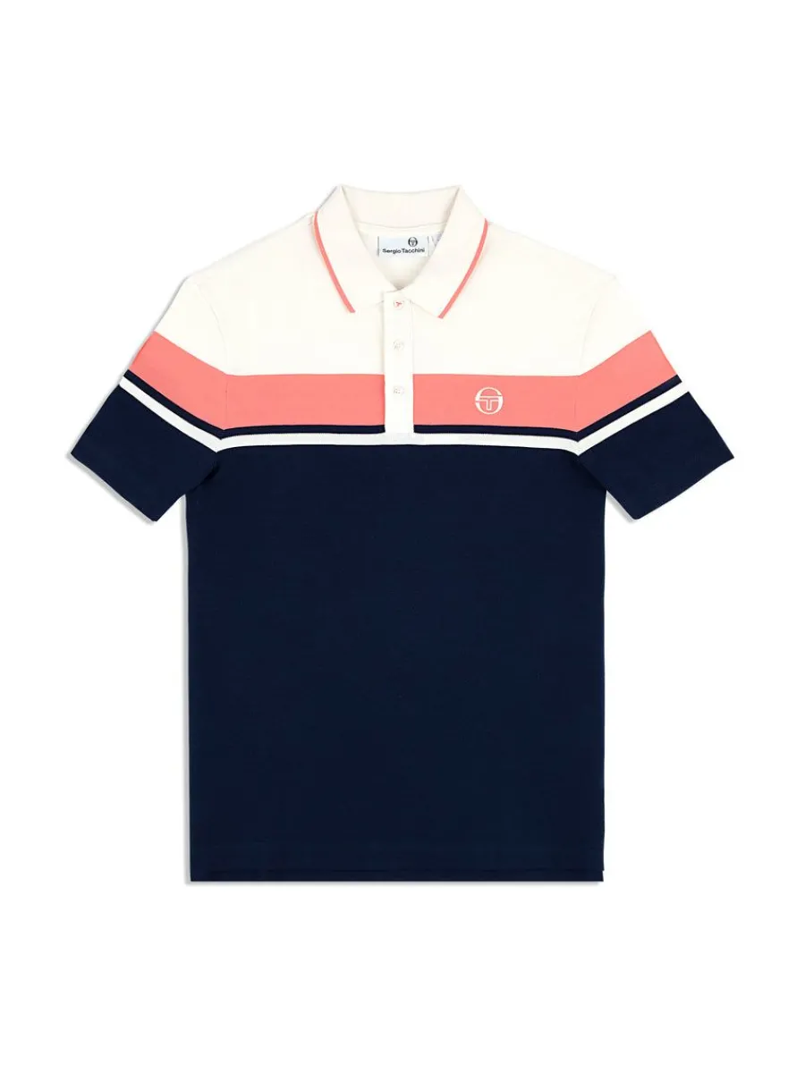Sergio Tacchini Damarindo Polo Archivio- Gardenia/ Maritime Blue New
