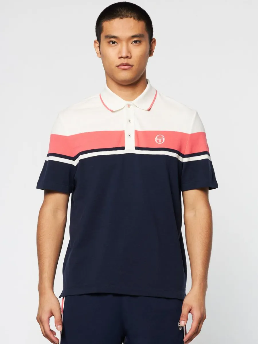 Sergio Tacchini Damarindo Polo Archivio- Gardenia/ Maritime Blue New