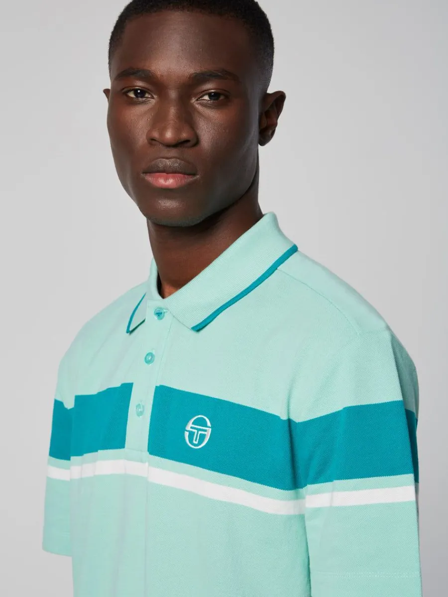 Sergio Tacchini Damarindo Polo- Ocean Wave/ Blue Grass Clearance