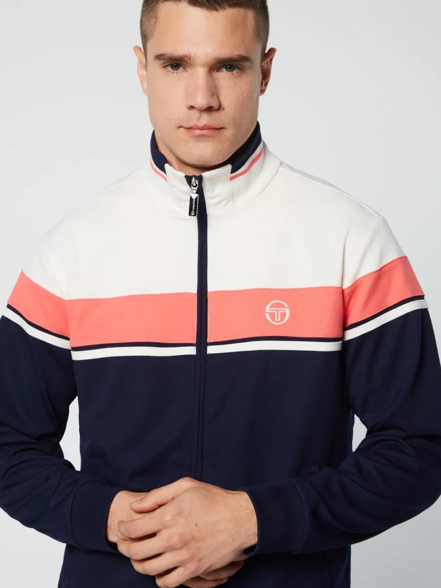 Sergio Tacchini Damarindo Track Jacket Archivio- Gardenia/ Maritime Blue Outlet