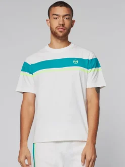 Sergio Tacchini Damarindo T-Shirt- Gardenia/ Blue Grass Clearance