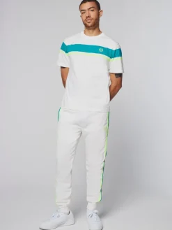 Sergio Tacchini Damarindo T-Shirt- Gardenia/ Blue Grass Clearance