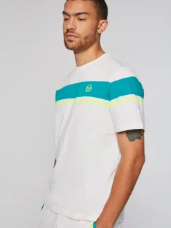 Sergio Tacchini Damarindo T-Shirt- Gardenia/ Blue Grass Clearance