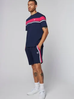 Sergio Tacchini Damarindo T-Shirt- Maritime Blue/ Rasberry Sale