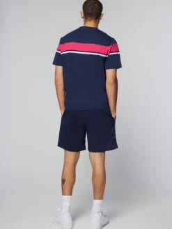 Sergio Tacchini Damarindo T-Shirt- Maritime Blue/ Rasberry Sale