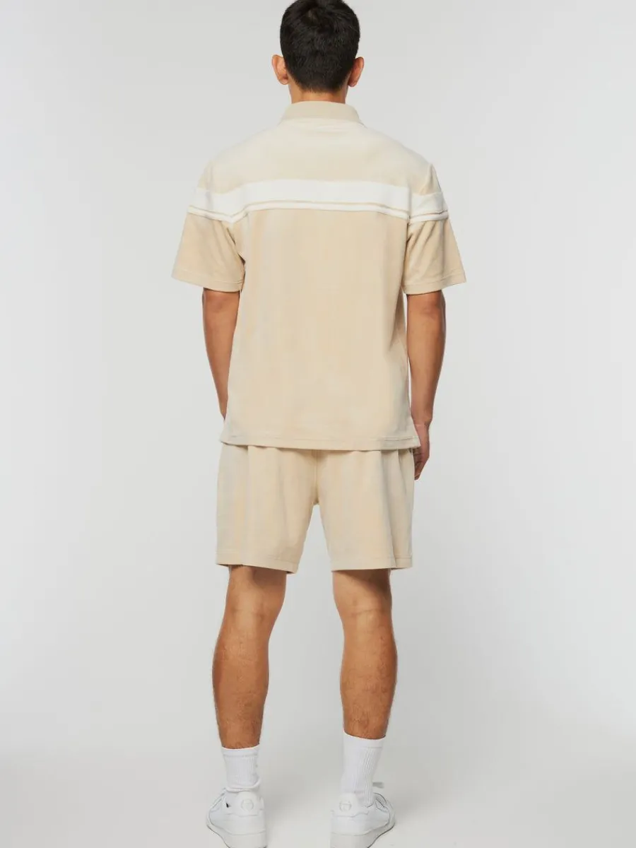 Sergio Tacchini Damarindo Velour Polo-Cement/ Gardenia Best