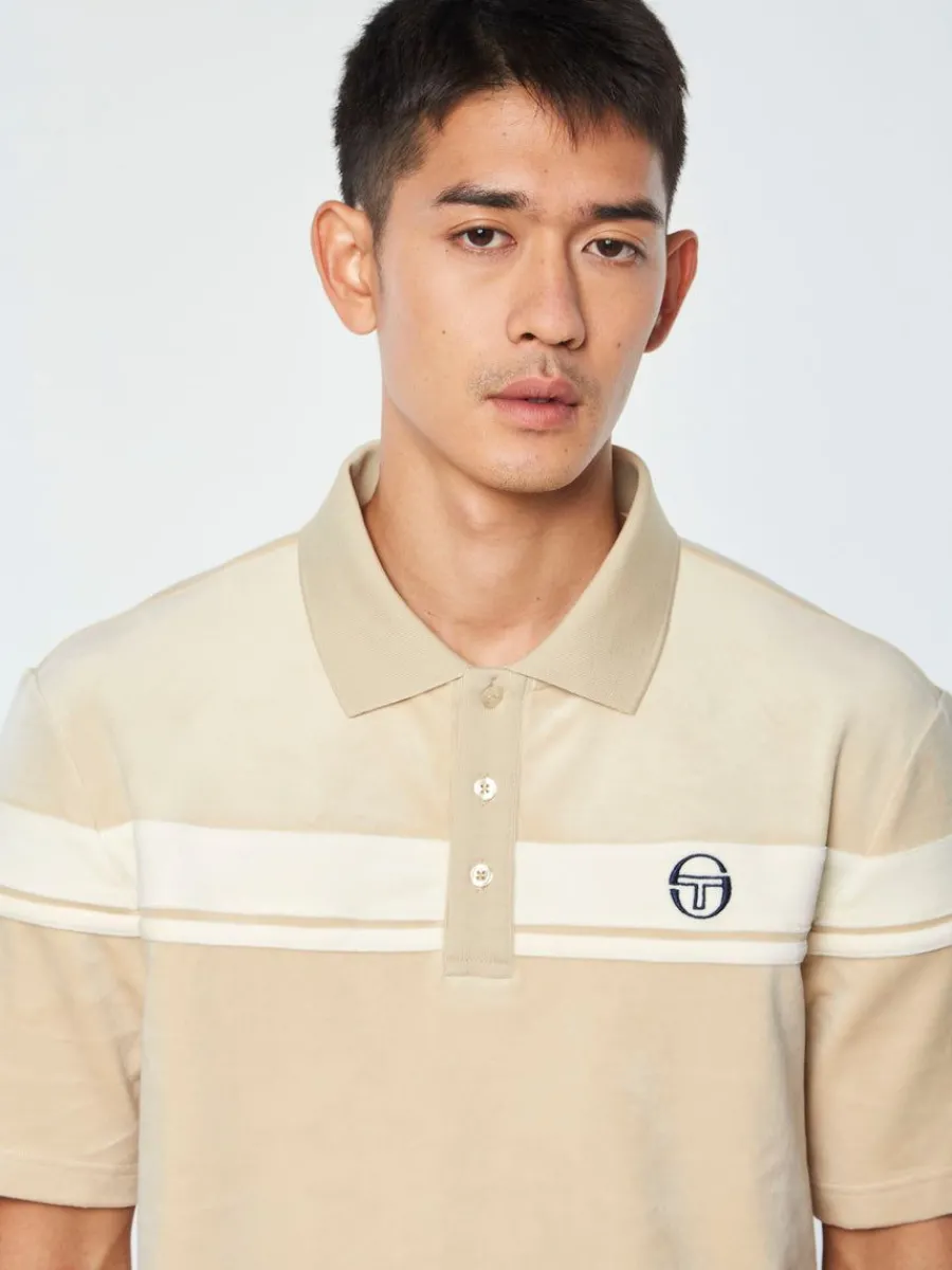 Sergio Tacchini Damarindo Velour Polo-Cement/ Gardenia Best