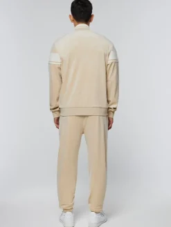 Sergio Tacchini Damarindo Velour Track Jacket- Cement/ Gardenia Hot