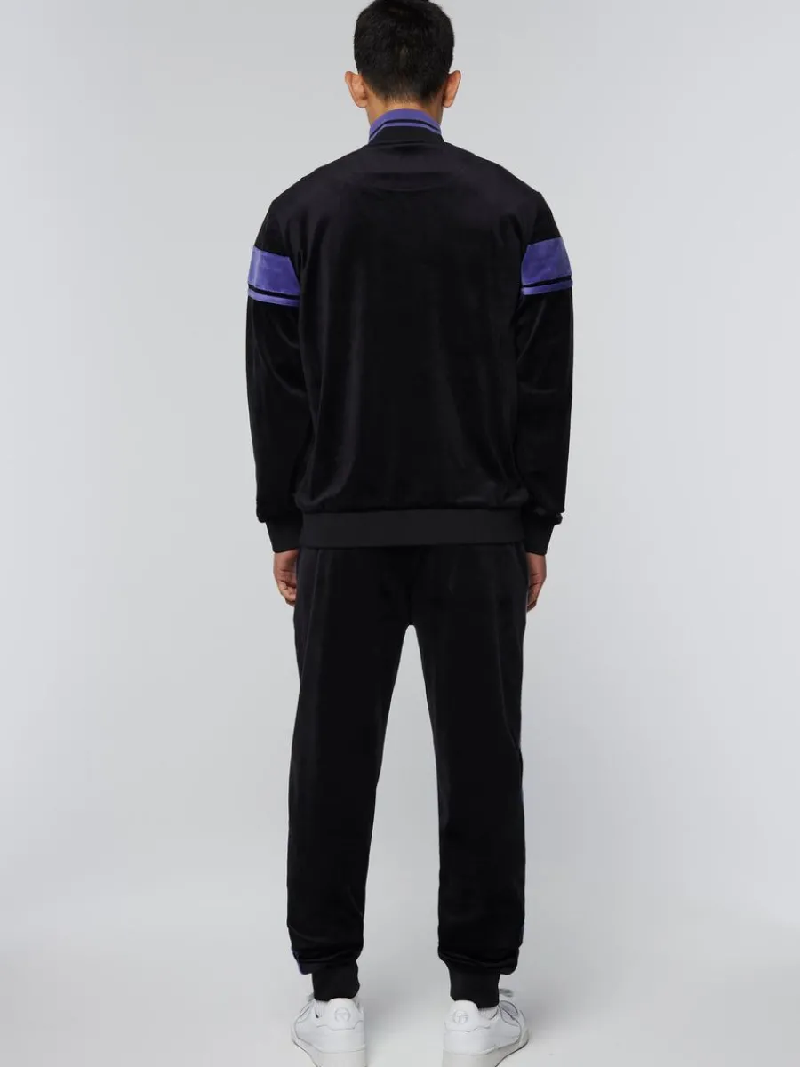 Sergio Tacchini Damarindo Velour Track Jacket- Black/ Liberty Discount