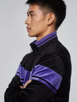 Sergio Tacchini Damarindo Velour Track Jacket- Black/ Liberty Discount