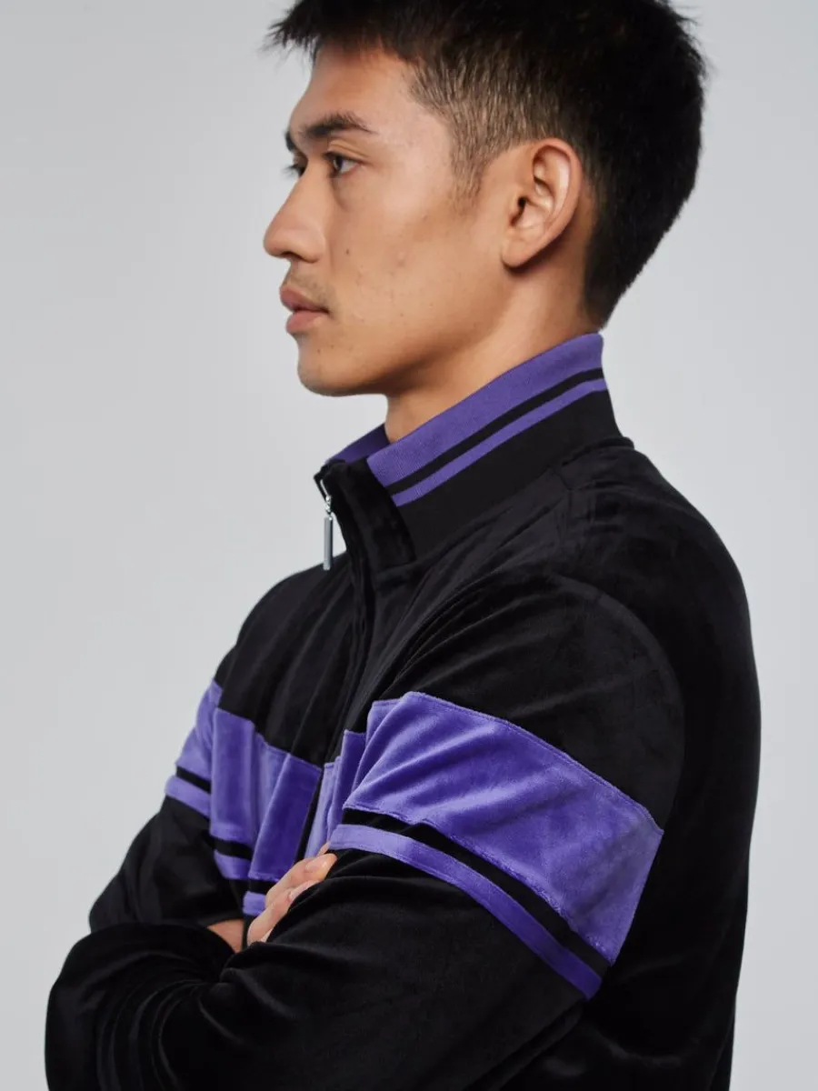 Sergio Tacchini Damarindo Velour Track Jacket- Black/ Liberty Discount