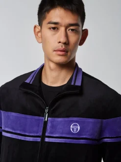 Sergio Tacchini Damarindo Velour Track Jacket- Black/ Liberty Discount