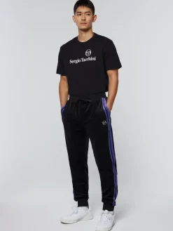 Sergio Tacchini Damarindo Velour Track Pant-Black/ Liberty New