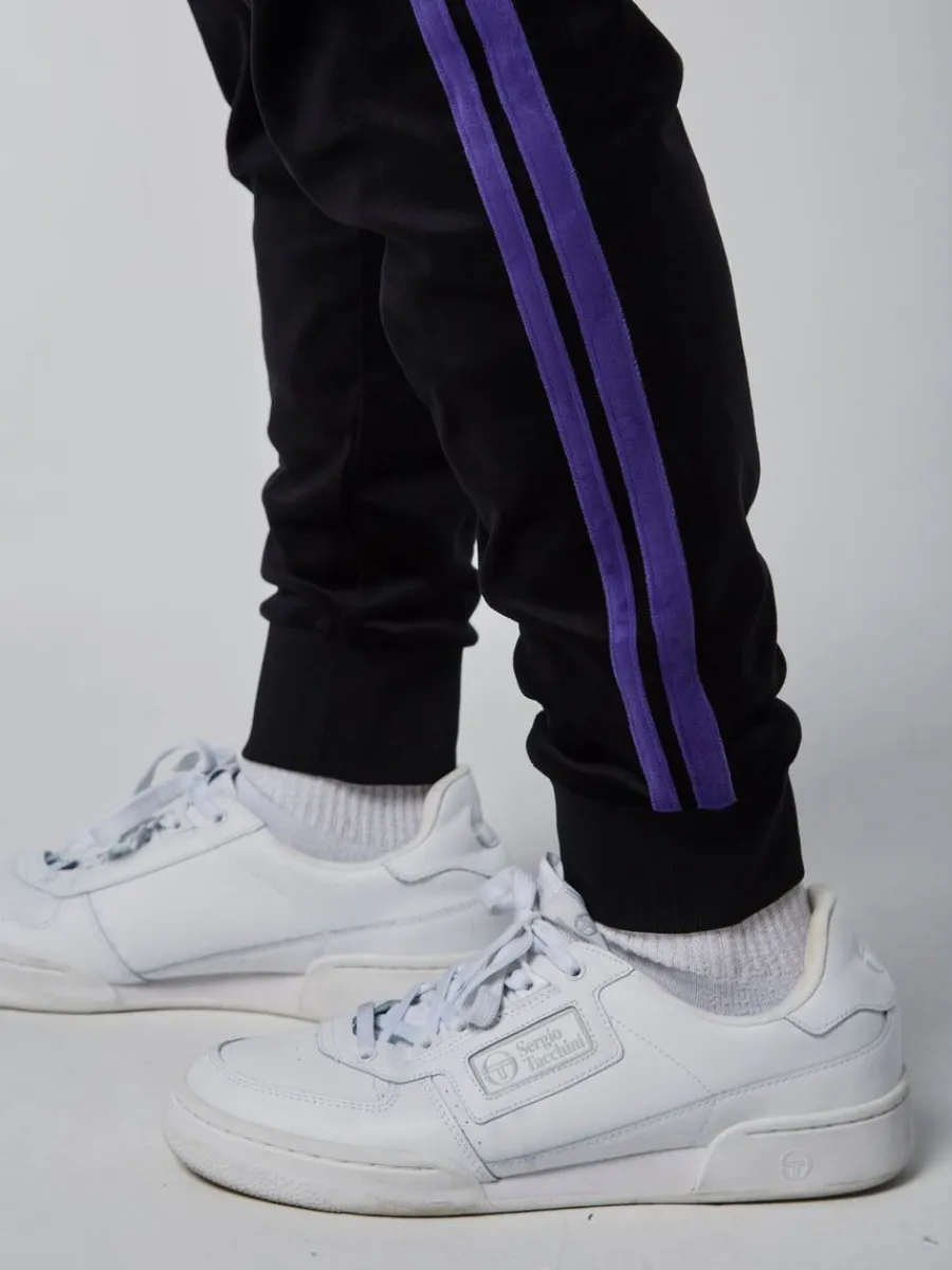 Sergio Tacchini Damarindo Velour Track Pant-Black/ Liberty New