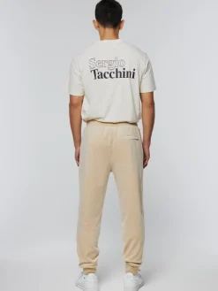 Sergio Tacchini Damarindo Velour Track Pant-Cement/ Gardenia Sale