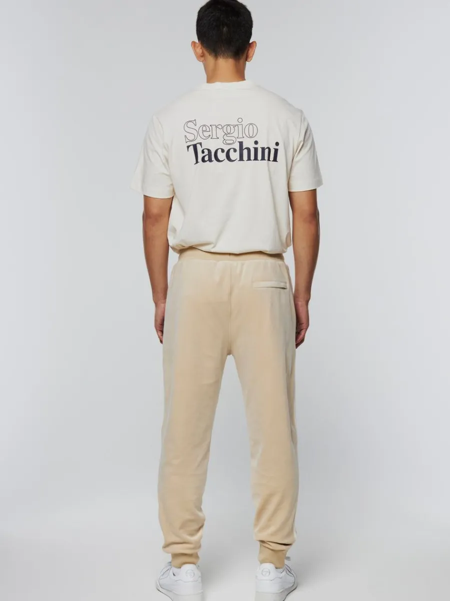 Sergio Tacchini Damarindo Velour Track Pant-Cement/ Gardenia Sale