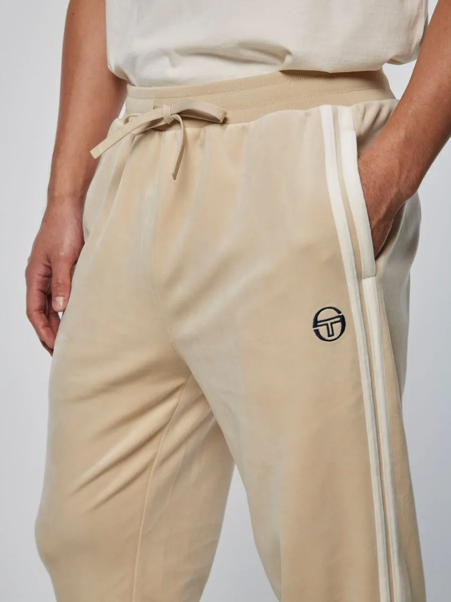 Sergio Tacchini Damarindo Velour Track Pant-Cement/ Gardenia Sale