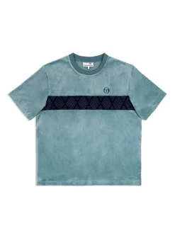 Sergio Tacchini Debossed Damarindo Velour T-Shirt- Larkspur Discount