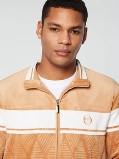 Sergio Tacchini Debossed Damarindo Velour Track Jacket- Meerkat Online