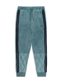 Sergio Tacchini Debossed Damarindo Velour Track Pant- Larkspur New