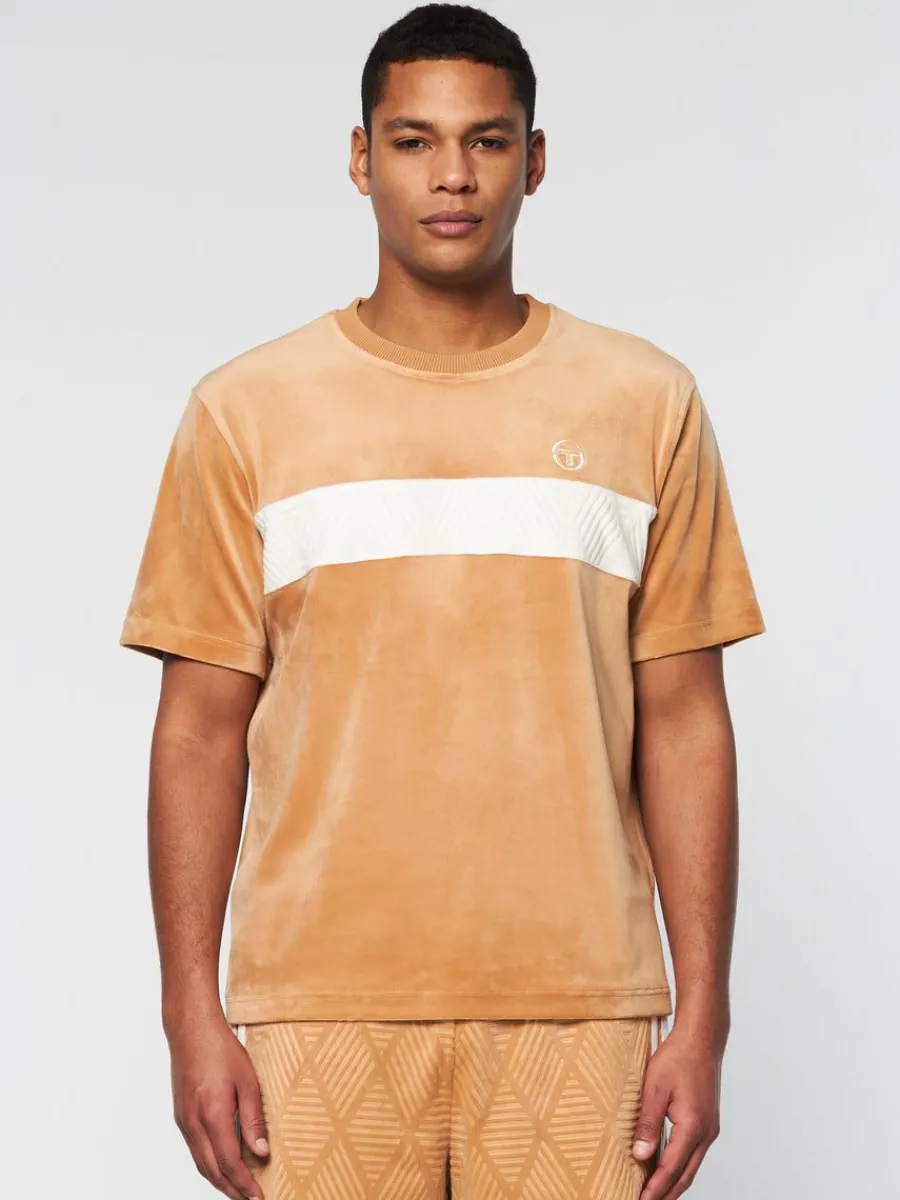 Sergio Tacchini Debossed Damarindo Velour T-Shirt- Meerkat Outlet