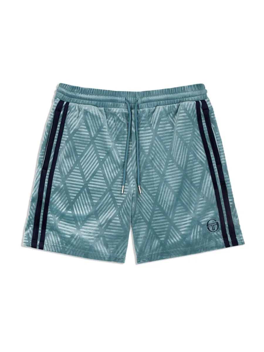 Sergio Tacchini Debossed Damarindo Velour Short- Larkspur Hot