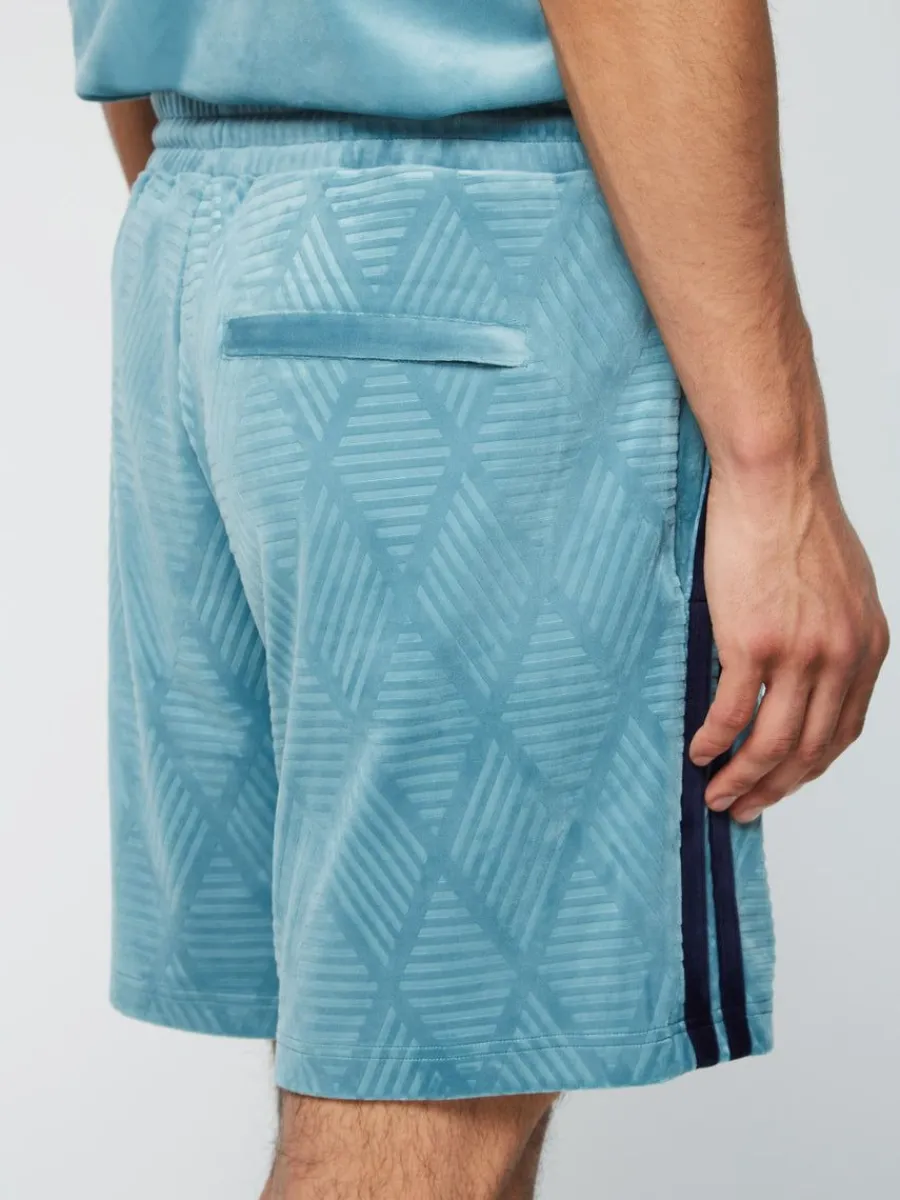 Sergio Tacchini Debossed Damarindo Velour Short- Larkspur Hot