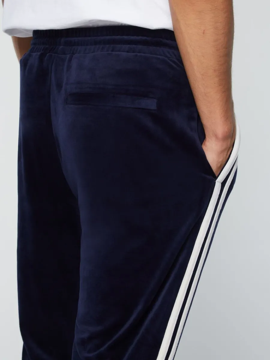 Sergio Tacchini Debossed Damarindo Velour Track Pant- Maritime Blue Outlet