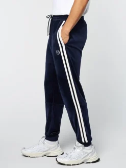 Sergio Tacchini Debossed Damarindo Velour Track Pant- Maritime Blue Sale