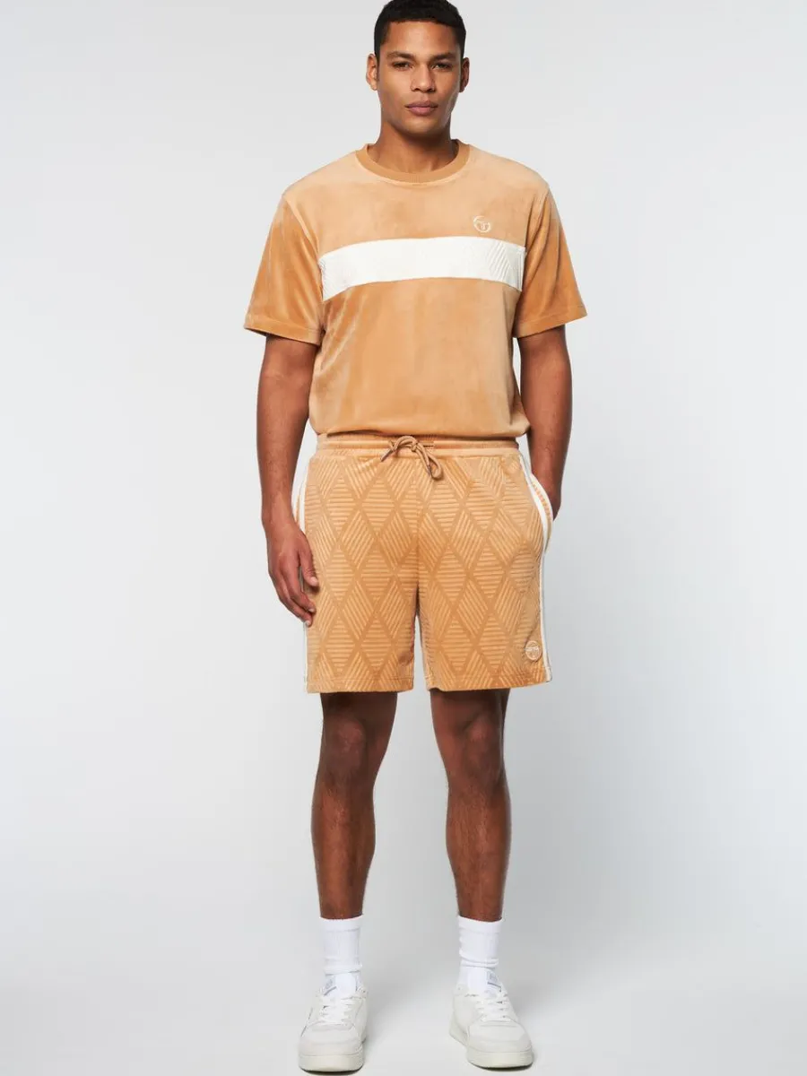 Sergio Tacchini Debossed Damarindo Velour Short- Meerkat Best