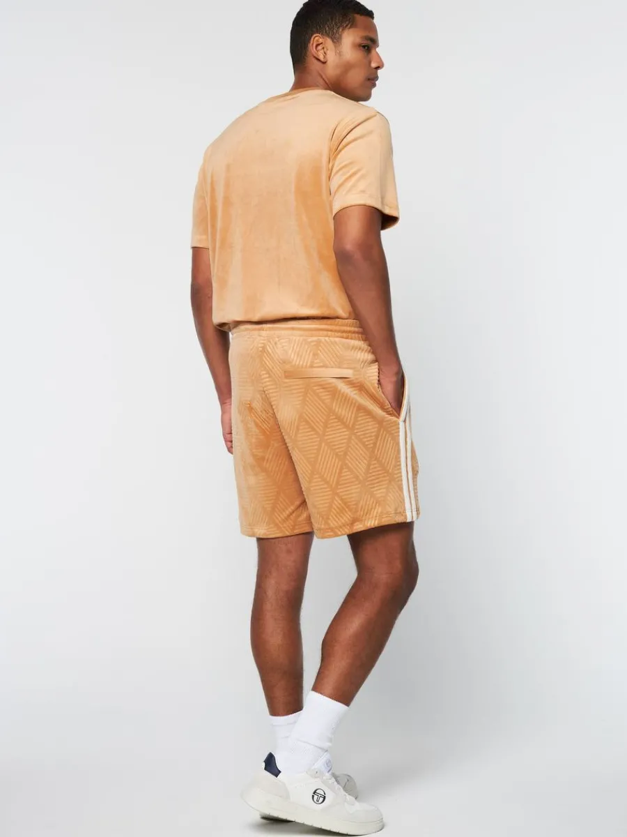 Sergio Tacchini Debossed Damarindo Velour Short- Meerkat Best