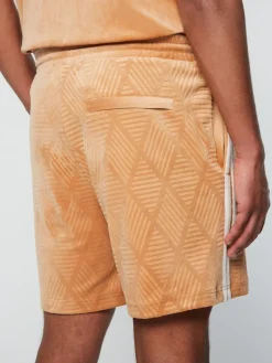 Sergio Tacchini Debossed Damarindo Velour Short- Meerkat Clearance